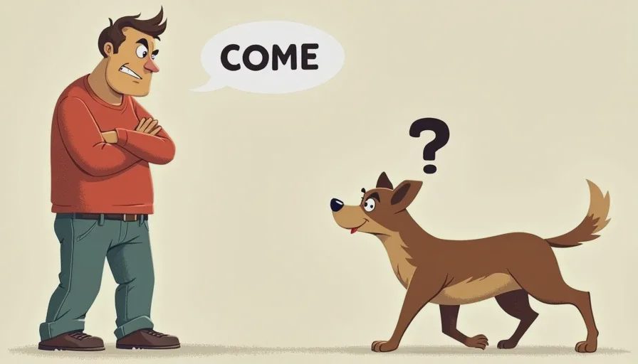 Mixed signals – body language contradicts command.