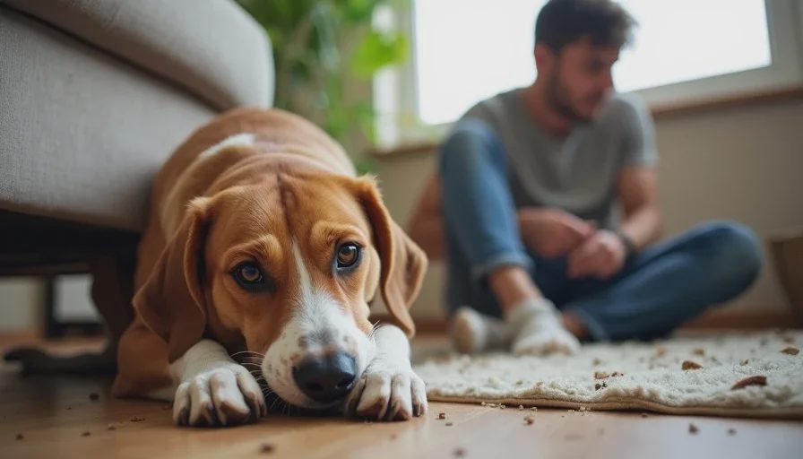 Destructive chewing from lack of routine.