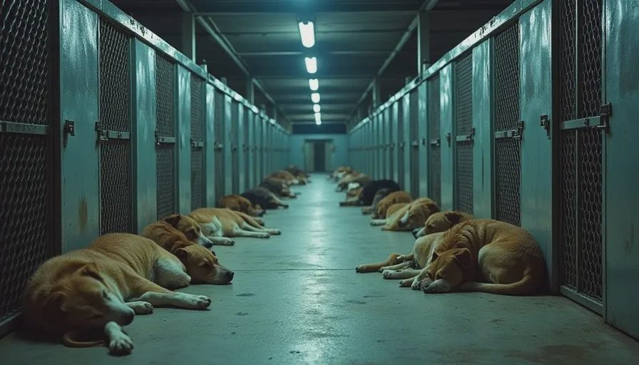 Shelter kennel and stray cat sleep environment before adoption.