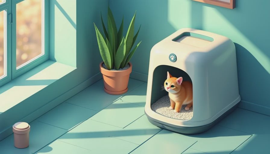 Visual context for self cleaning litter box