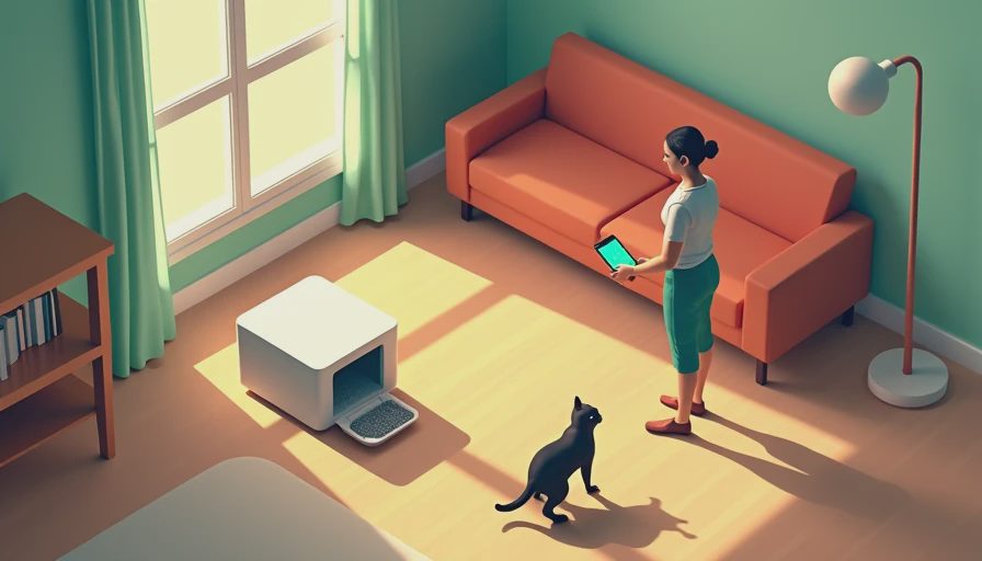 Visual context for automatic cat litter box